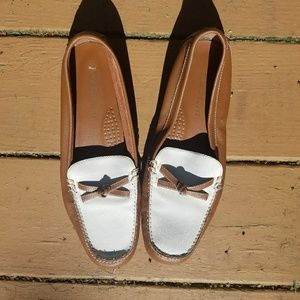 Karen Scott Brown and White Loafers